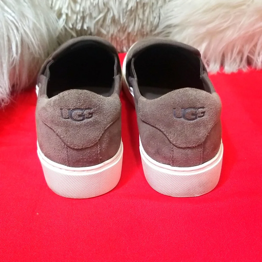 UGG Women's Gray Slip-On Suede Athletic Sneakers